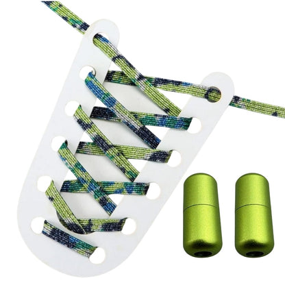 Productafbeelding van glitter elastische veters van 6 mm met capsule sluiting in de kleur splash