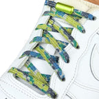 Elastische veters zonder strikken glitter 6mm capsule sluiting splash geregen in witte Nike Air Force 1