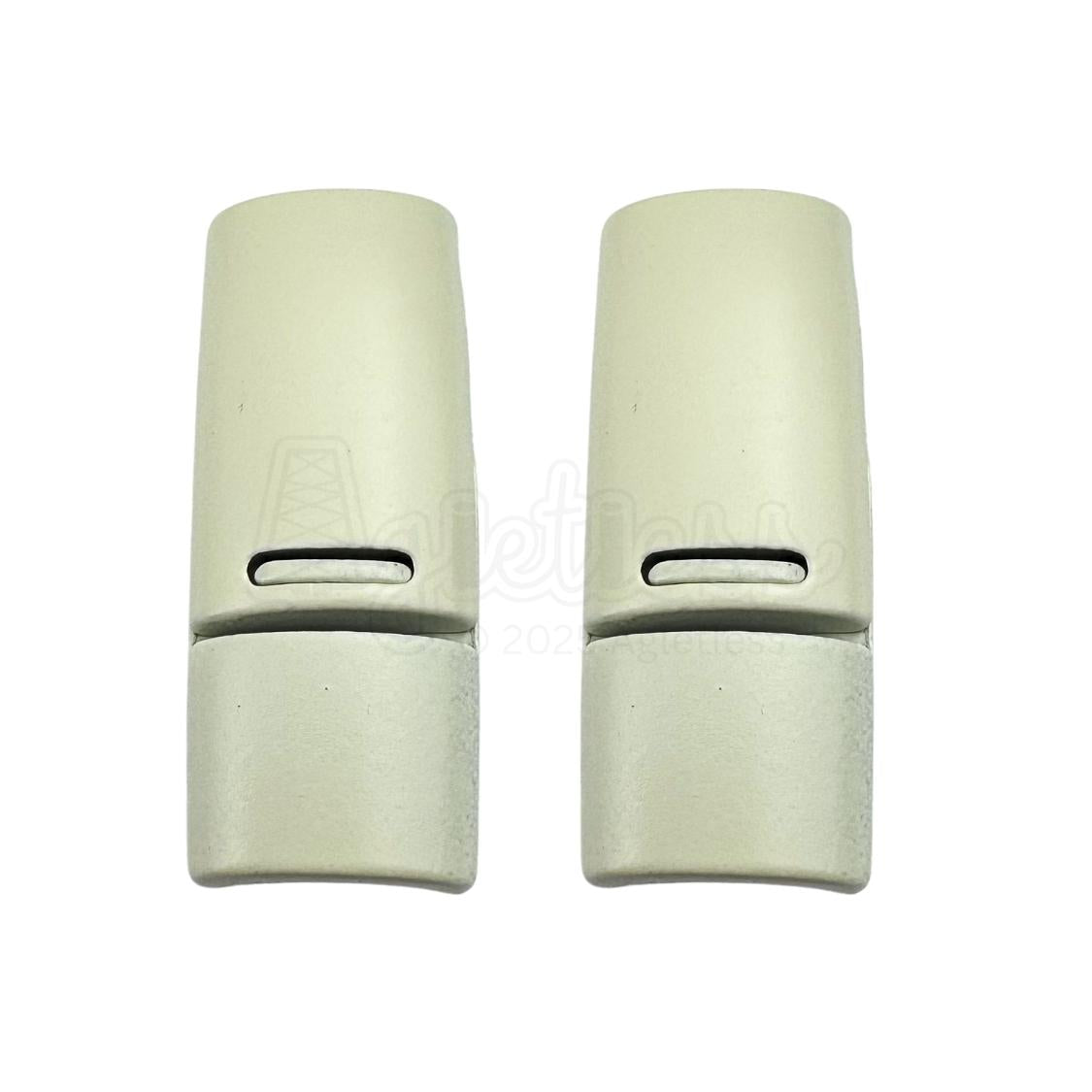 Elastische veters zonder strikken magnetische sluiting 6–9mm beige detailfoto van hoe de sluiting werkt