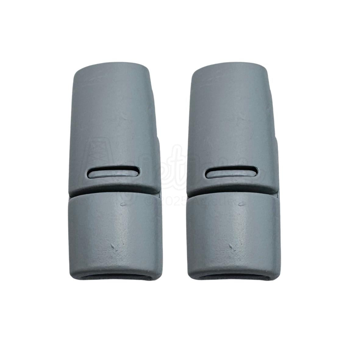 Elastische veters zonder strikken magnetische sluiting 6–9mm grijs detailfoto van hoe de sluiting werkt