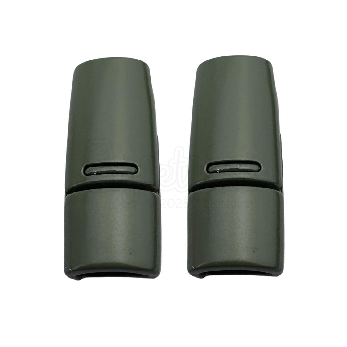 Elastische veters zonder strikken magnetische sluiting 6–9mm mosgroen detailfoto van hoe de sluiting werkt