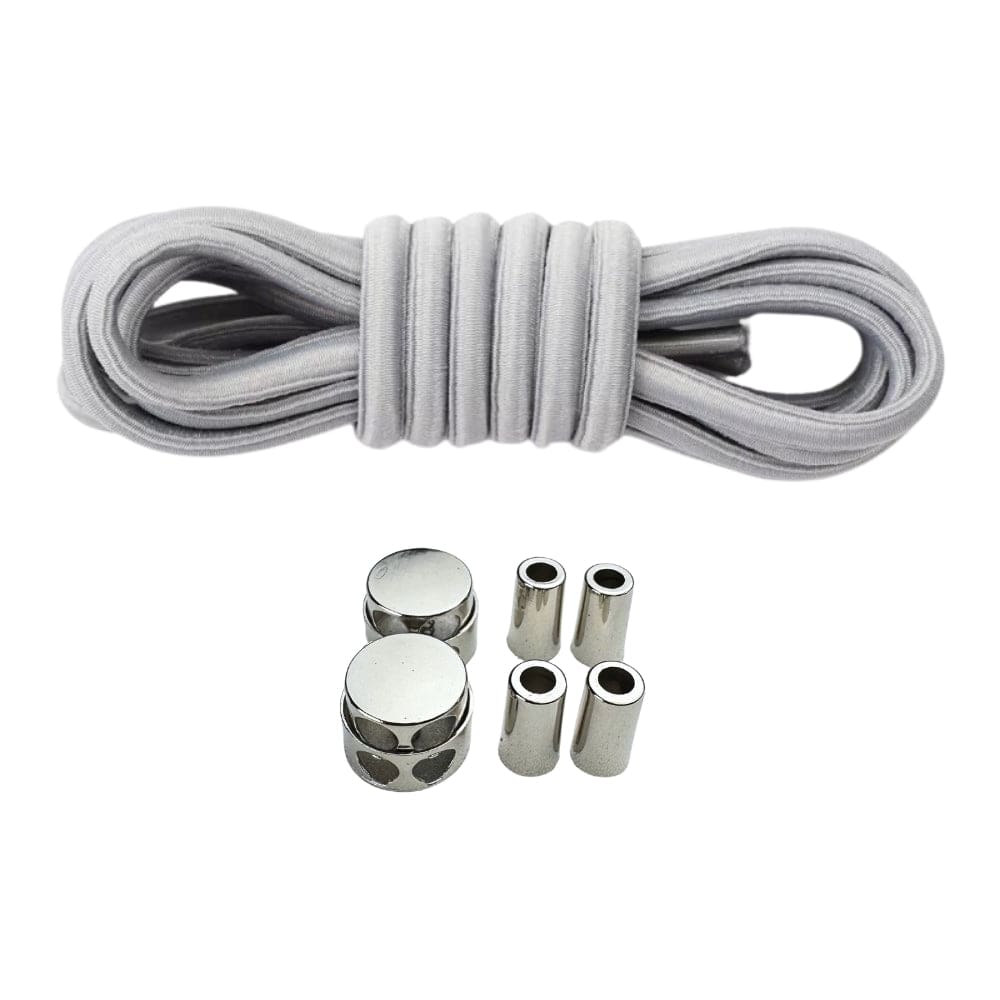 Productafbeelding van ovale elastische veters van 4 mm met luxe lock sluiting in de kleur grijs