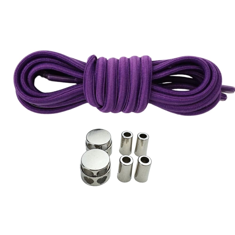 Productafbeelding van ovale elastische veters van 4 mm met luxe lock sluiting in de kleur paars