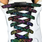 Elastische veters zonder strikken paisley 9mm magnetische sluiting zwart kleurig met stretch uitgerekt