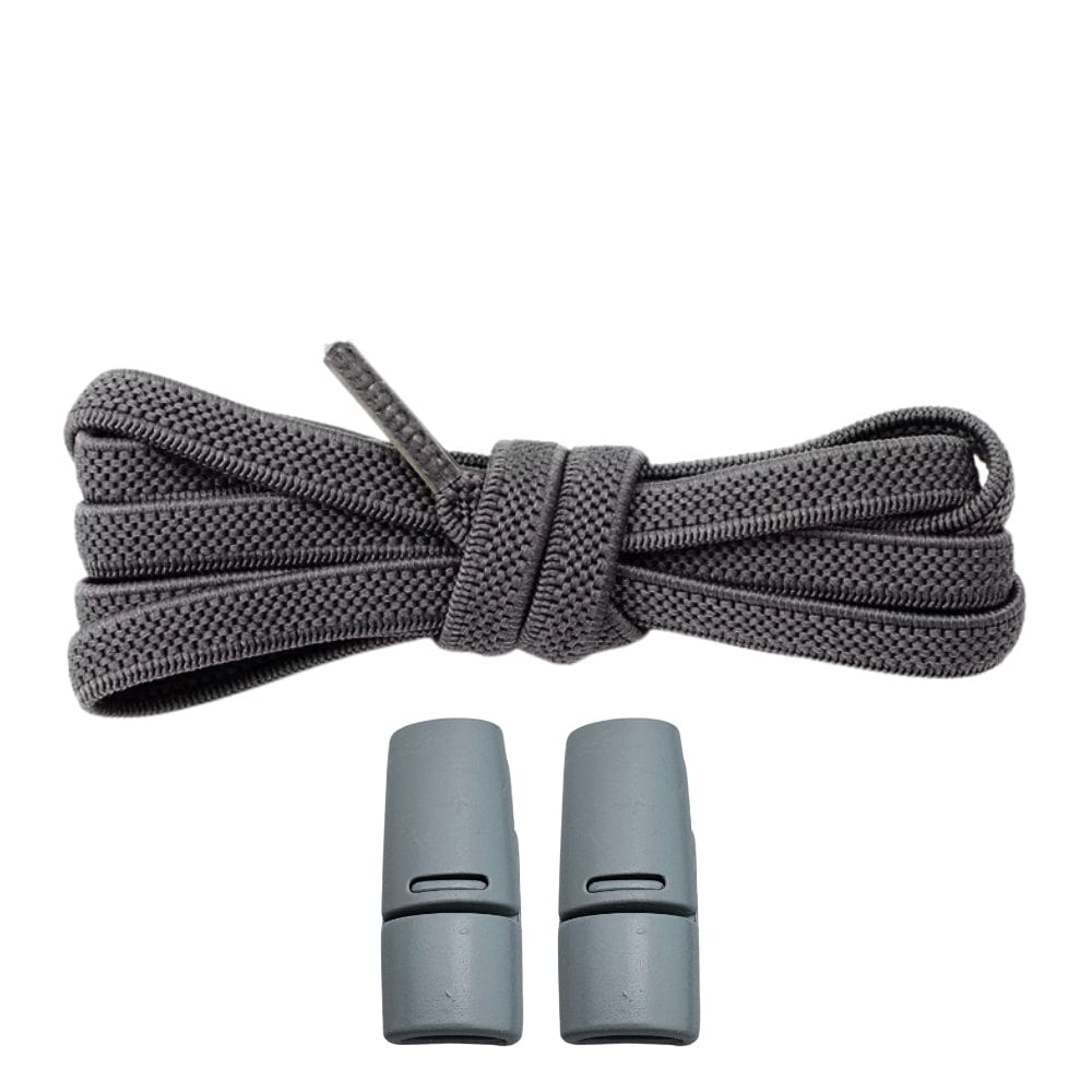 Productafbeelding van platte elastische veters van 6 mm met magneetsluiting in de kleur antraciet