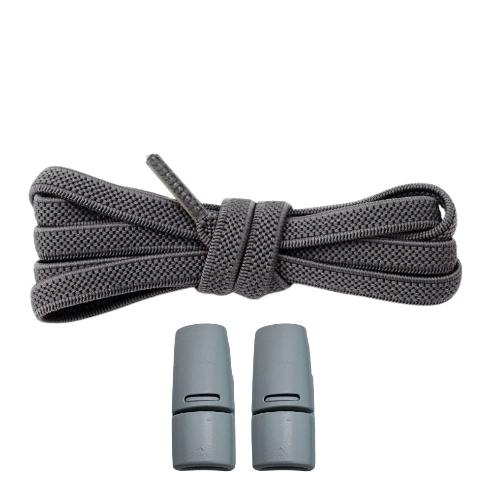 Productafbeelding van platte elastische veters van 6 mm met magneetsluiting in de kleur antraciet