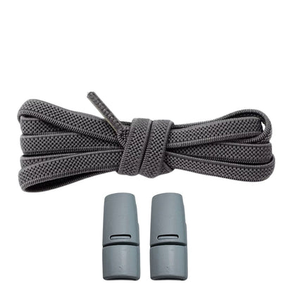 Productafbeelding van platte elastische veters van 6 mm met magneetsluiting in de kleur antraciet