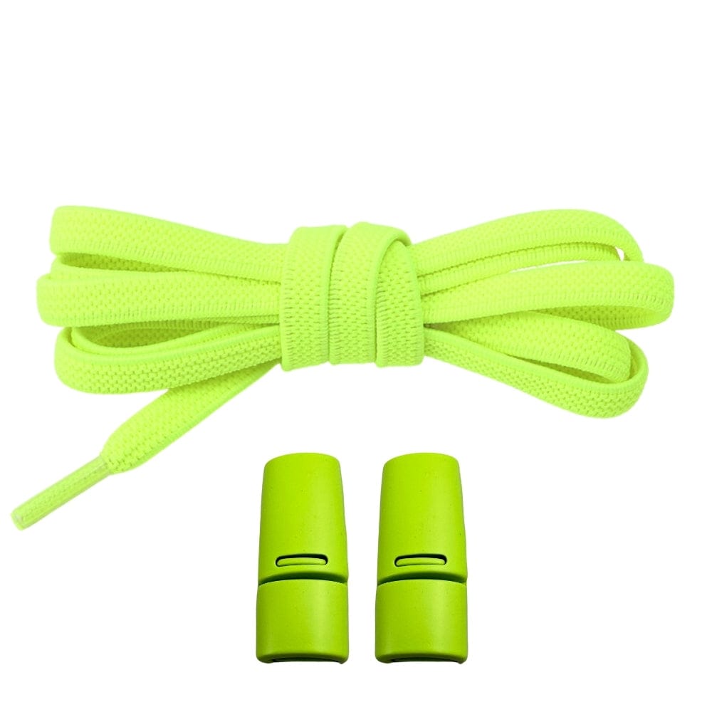 Productafbeelding van platte elastische veters van 6 mm met magneetsluiting in de kleur fluorescerend groen