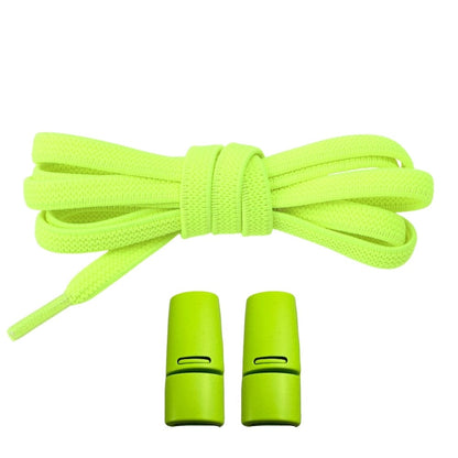 Productafbeelding van platte elastische veters van 6 mm met magneetsluiting in de kleur fluorescerend groen