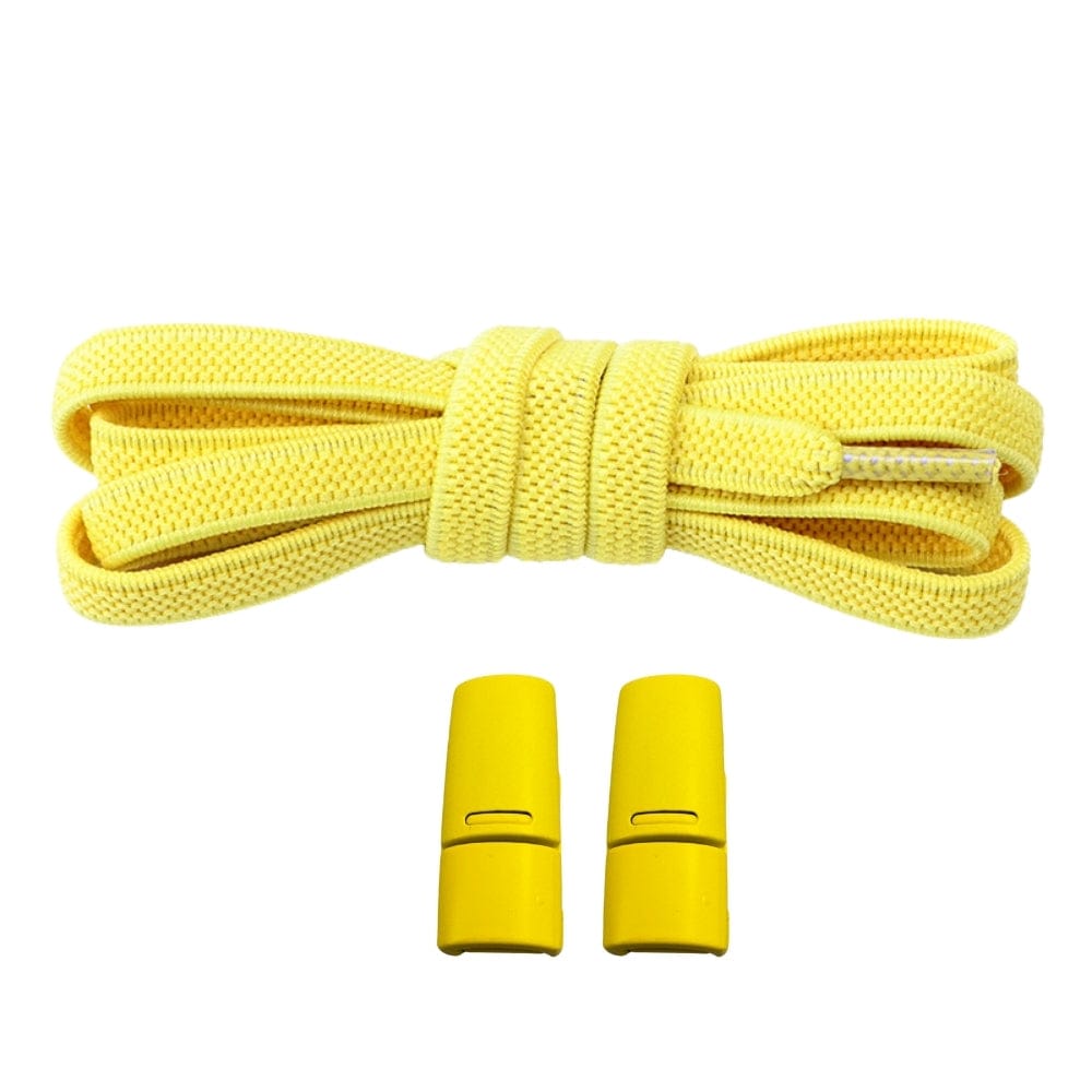 Productafbeelding van platte elastische veters van 6 mm met magneetsluiting in de kleur geel