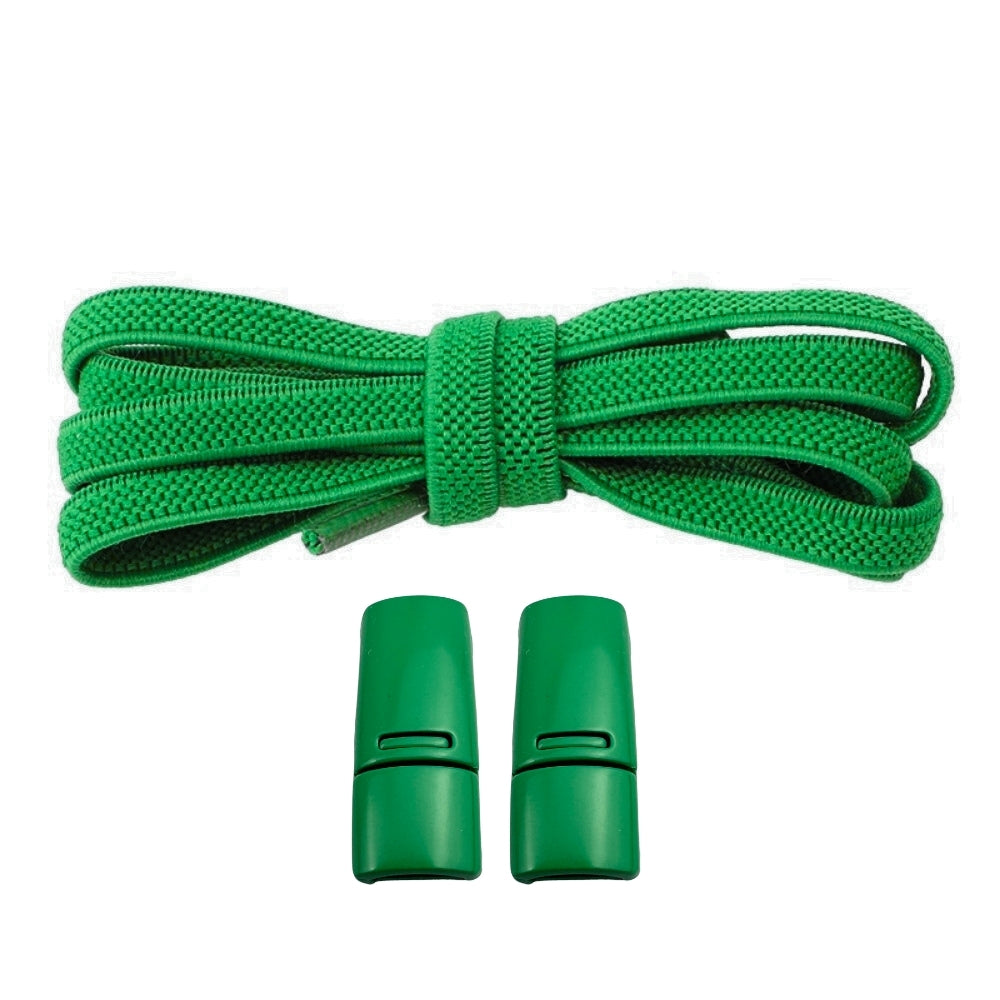 Productafbeelding van platte elastische veters van 6 mm met magneetsluiting in de kleur groen