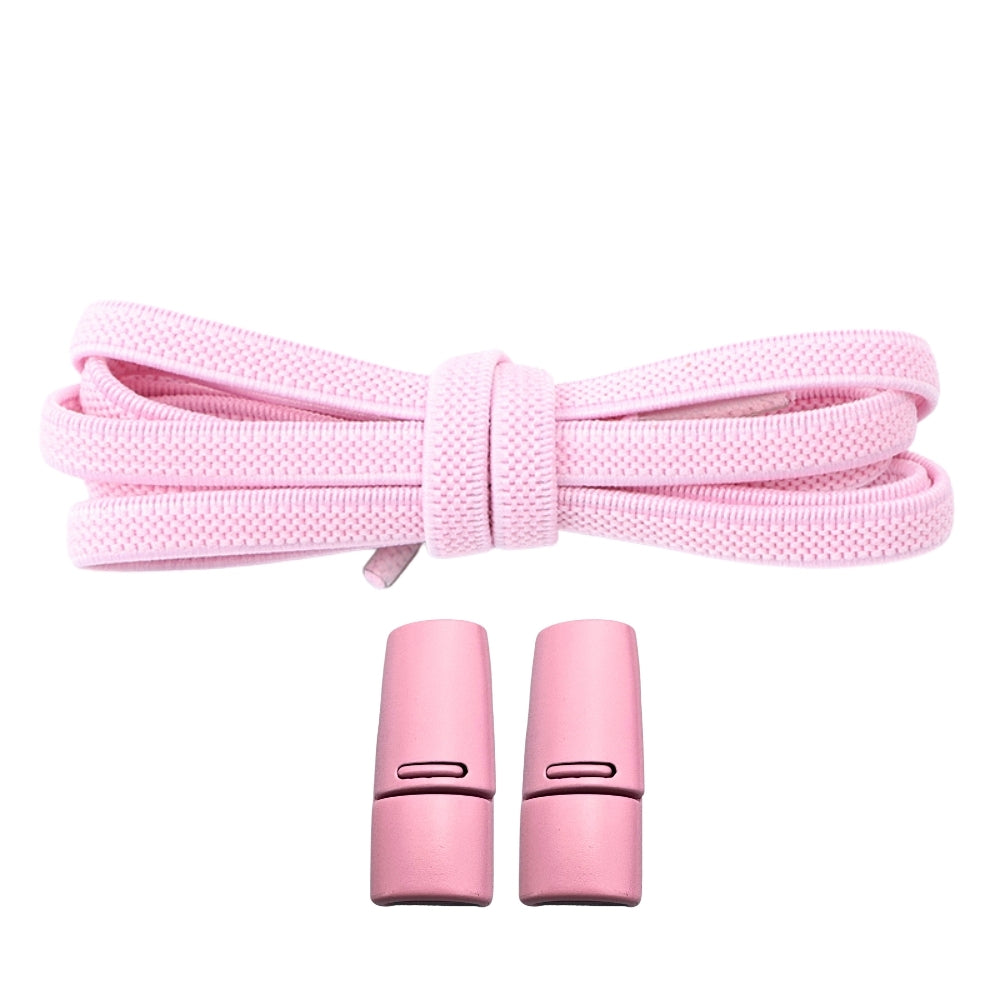 Productafbeelding van platte elastische veters van 6 mm met magneetsluiting in de kleur roze