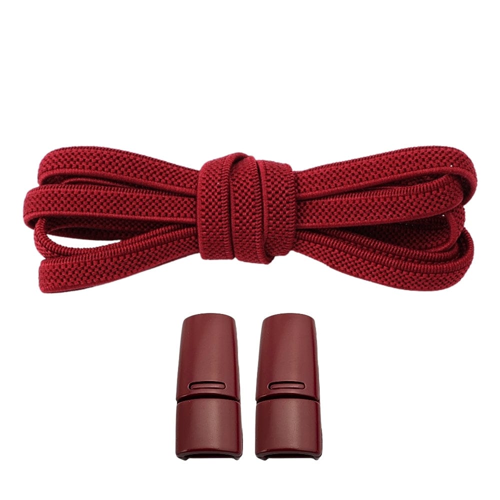 Productafbeelding van platte elastische veters van 6 mm met magneetsluiting in de kleur wijnrood