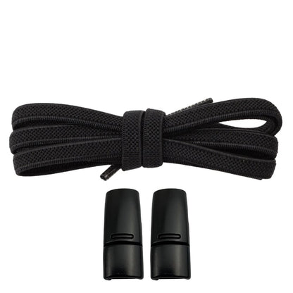 Productafbeelding van platte elastische veters van 6 mm met magneetsluiting in de kleur zwart