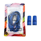 Elastische veters zonder strikken plat 6mm magnetische sluiting blauw in luxe verpakking