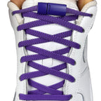 Elastische veters zonder strikken plat 6mm magnetische sluiting paars met stretch uitgerekt