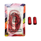 Elastische veters zonder strikken plat 6mm metalen draai capsule rood in luxe verpakking