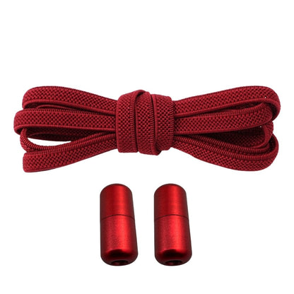 Productafbeelding van platte elastische veters van 6 mm met metalen draai capsule in de kleur wijnrood