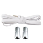 Productafbeelding van platte elastische veters van 6 mm met metalen draai capsule in de kleur wit