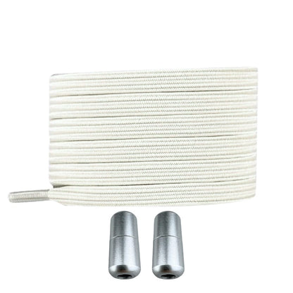 Productafbeelding van platte elastische veters van 7 mm met capsule sluiting in de kleur beige