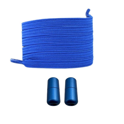 Productafbeelding van platte elastische veters van 7 mm met capsule sluiting in de kleur blauw