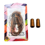 Elastische veters zonder strikken plat 7mm capsule sluiting bruin in luxe verpakking