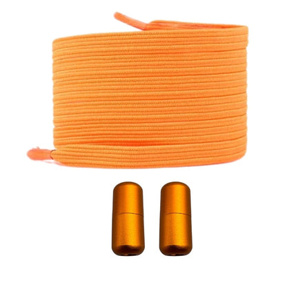 Productafbeelding van platte elastische veters van 7 mm met capsule sluiting in de kleur oranje