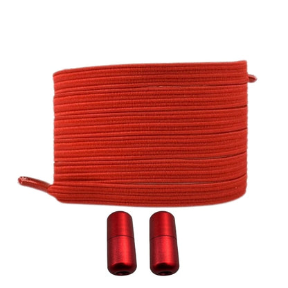 Productafbeelding van platte elastische veters van 7 mm met capsule sluiting in de kleur rood