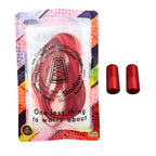 Elastische veters zonder strikken plat 7mm capsule sluiting rood in luxe verpakking