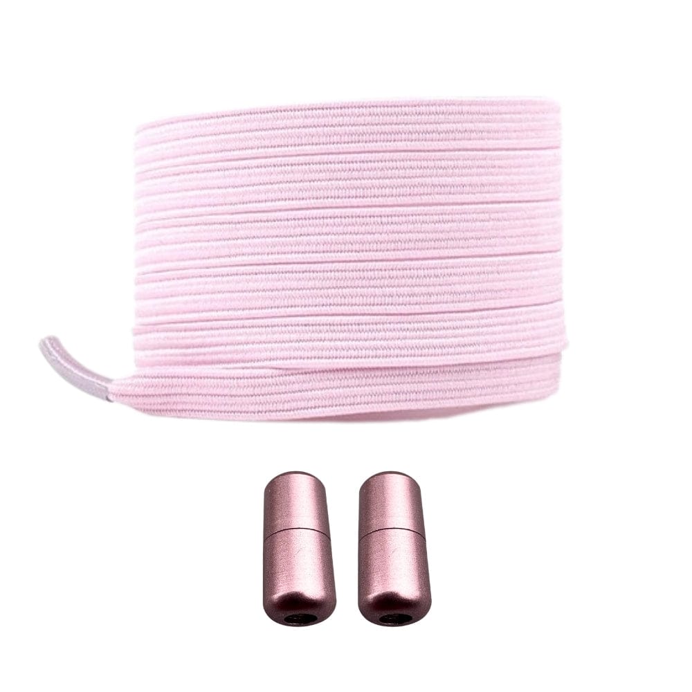 Productafbeelding van platte elastische veters van 7 mm met capsule sluiting in de kleur roze