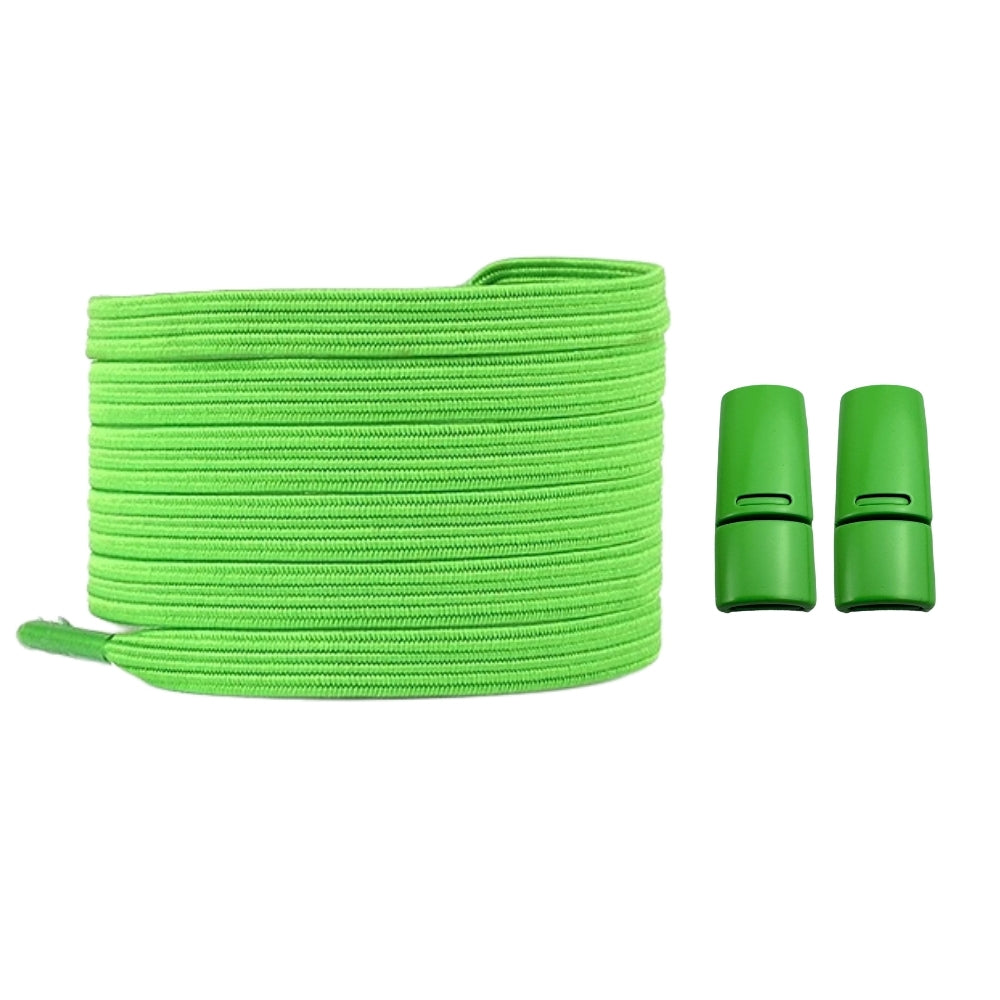 Productafbeelding van platte elastische veters van 7 mm met magneetsluiting in de kleur appelgroen