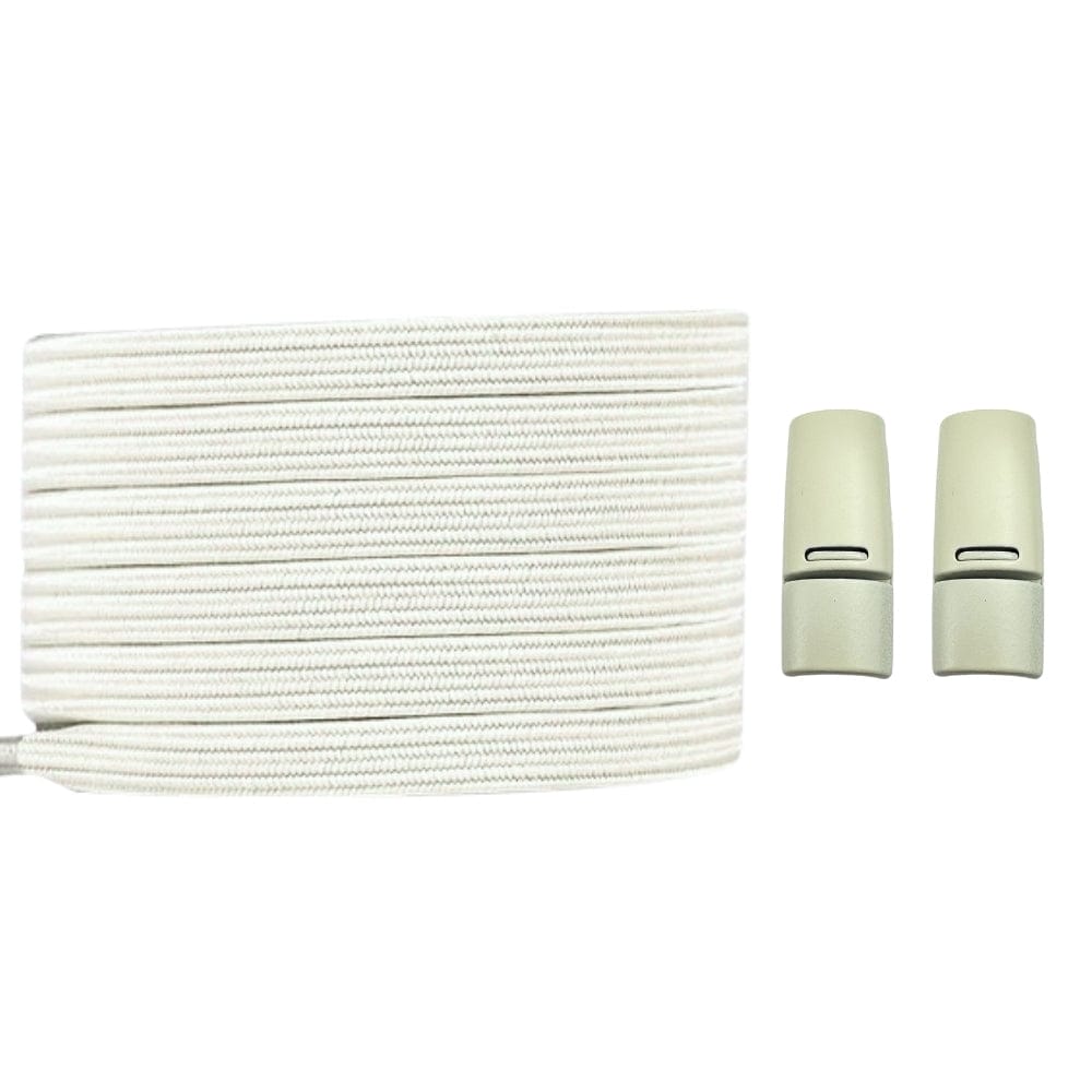 Productafbeelding van platte elastische veters van 7 mm met magneetsluiting in de kleur beige