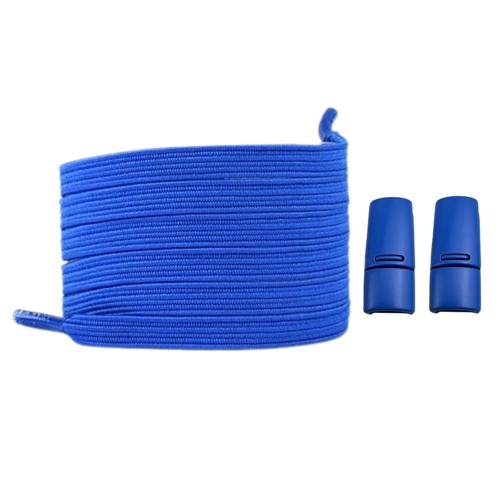 Productafbeelding van platte elastische veters van 7 mm met magneetsluiting in de kleur blauw