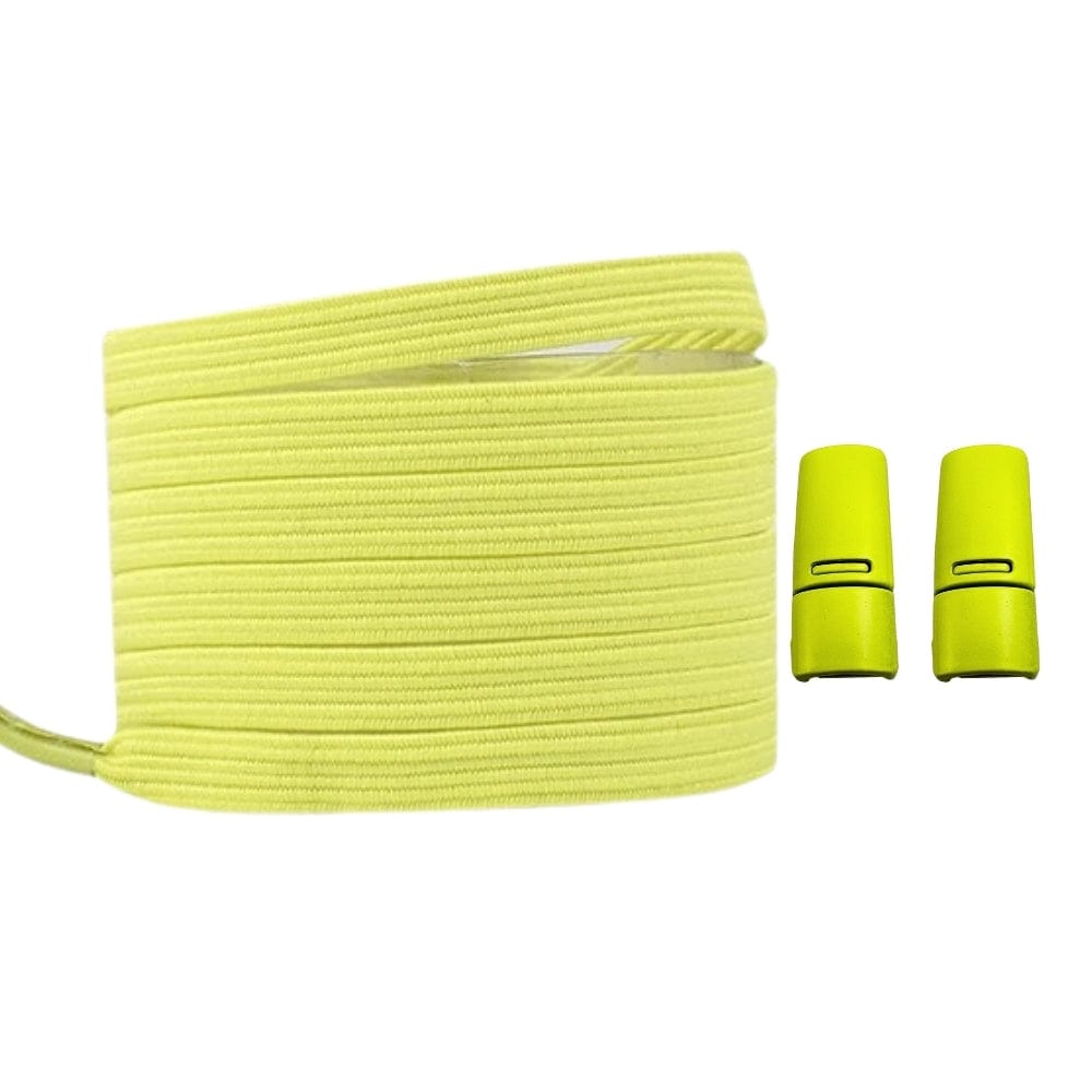 Productafbeelding van platte elastische veters van 7 mm met magneetsluiting in de kleur citroengeel