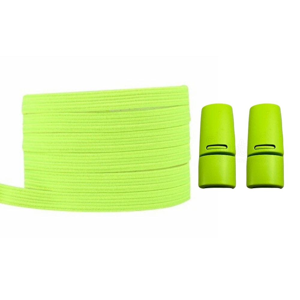 Productafbeelding van platte elastische veters van 7 mm met magneetsluiting in de kleur fluorescerend groen