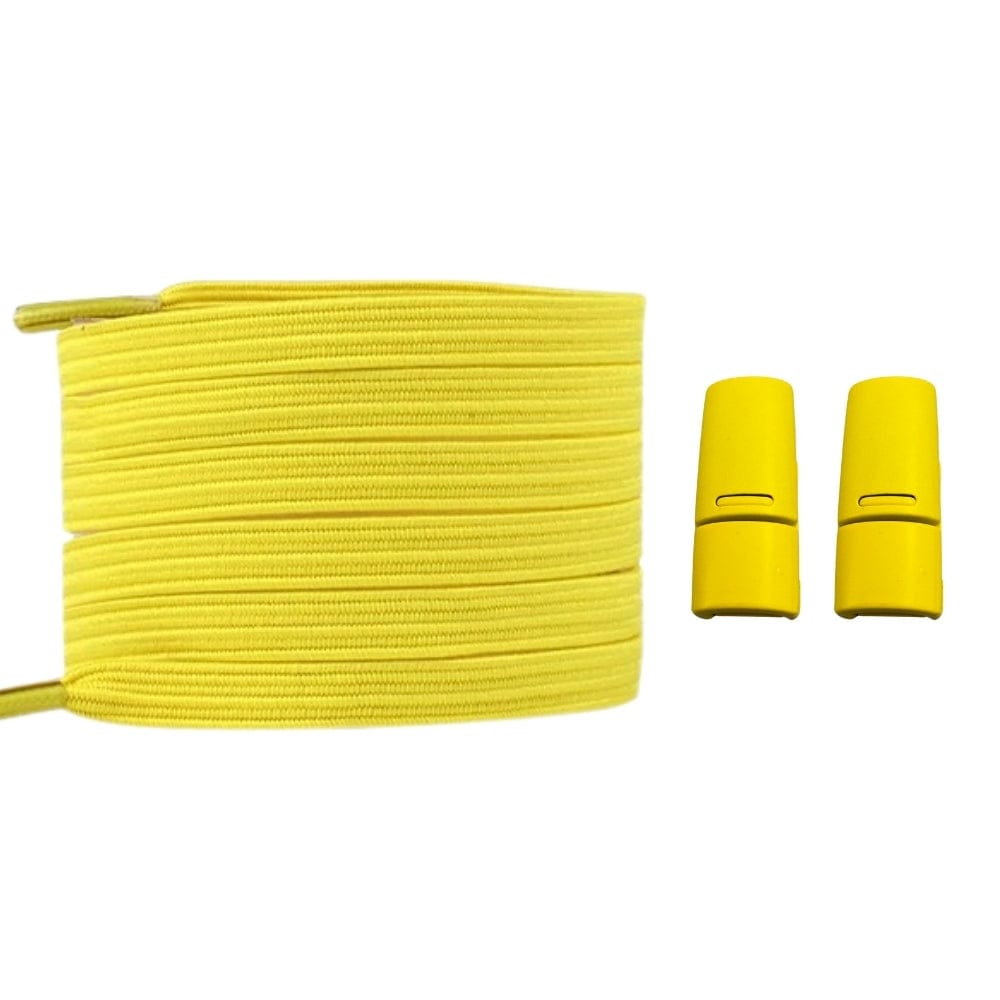 Productafbeelding van platte elastische veters van 7 mm met magneetsluiting in de kleur geel