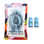 Elastische veters zonder strikken plat 7mm magnetische sluiting lichtblauw in luxe verpakking