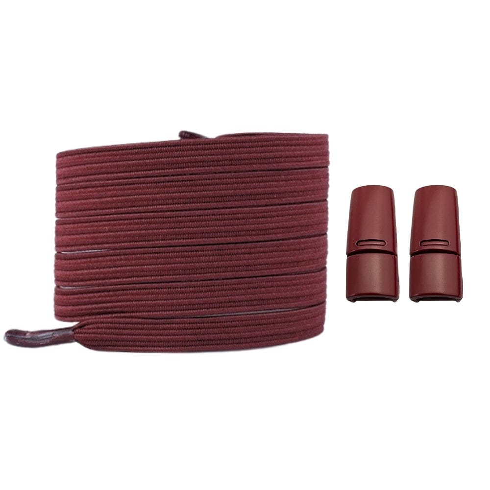 Productafbeelding van platte elastische veters van 7 mm met magneetsluiting in de kleur wijnrood