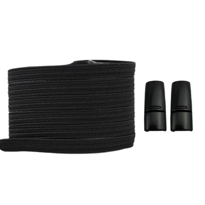 Productafbeelding van platte elastische veters van 7 mm met magneetsluiting in de kleur zwart