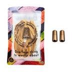 Elastische veters zonder strikken plat 8mm metalen draai capsule lichtbruin in luxe verpakking