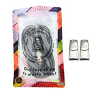 Elastische veters zonder strikken plat 9mm magnetische sluiting grijs in luxe verpakking