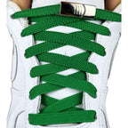 Elastische veters zonder strikken plat 9mm magnetische sluiting groen met stretch uitgerekt