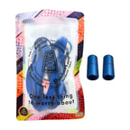 Elastische veters zonder strikken plat 9mm metalen draai capsule blauw in luxe verpakking