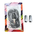 Elastische veters zonder strikken plat 9mm metalen draai capsule grijs in luxe verpakking