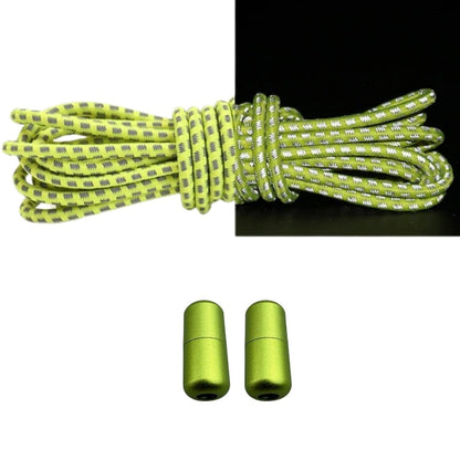 Productafbeelding van reflecterende ronde elastische veters van 3 mm met capsule sluiting in de kleur citroengeel