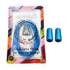 Elastische veters zonder strikken reflecterend 3mm capsule sluiting lichtblauw in luxe verpakking