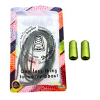 Elastische veters zonder strikken reflecterend 3mm capsule sluiting mosgroen in luxe verpakking