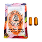 Elastische veters zonder strikken reflecterend 3mm capsule sluiting oranje in luxe verpakking