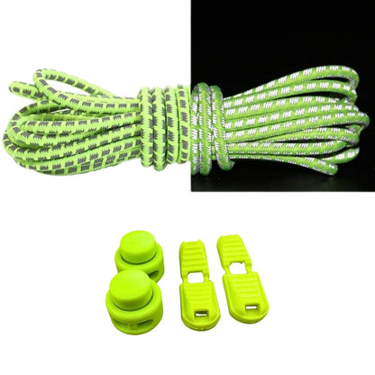 Productafbeelding van reflecterende ronde elastische veters van 3 mm met lock sluiting in de kleur fluorescerend groen