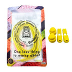 Elastische veters zonder strikken reflecterend 3mm lock sluiting geel in luxe verpakking